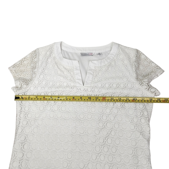Isaac Mizrahi Live! White Lace Shift Dress Women’s XS Short Sleeve Bridal Knee - Picture 9 of 12